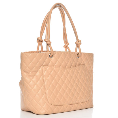Chanel Calfskin Quilted Large Cambon Tote Beige 3 of 7