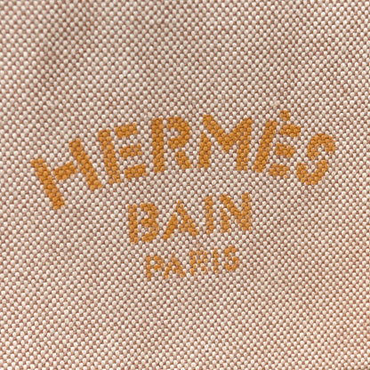 Hermes H Canvas Embroidered Poisson Natte Beach Bag Camel Jaune 6 of 8
