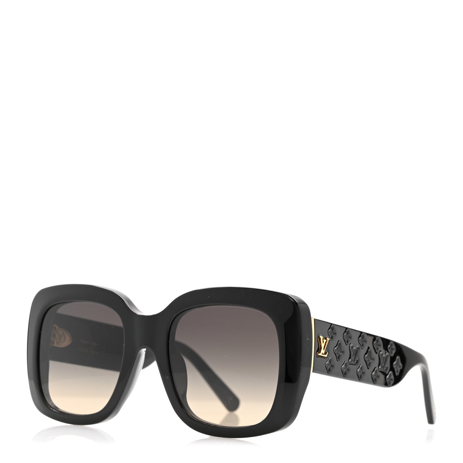 Louis Vuitton Acetate LV Empreinte Square Sunglasses Z1611E Black 1 of 7