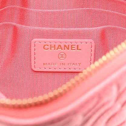 Chanel Caviar Camellia Embossed Cosmetic Pouch Pink 6 of 9