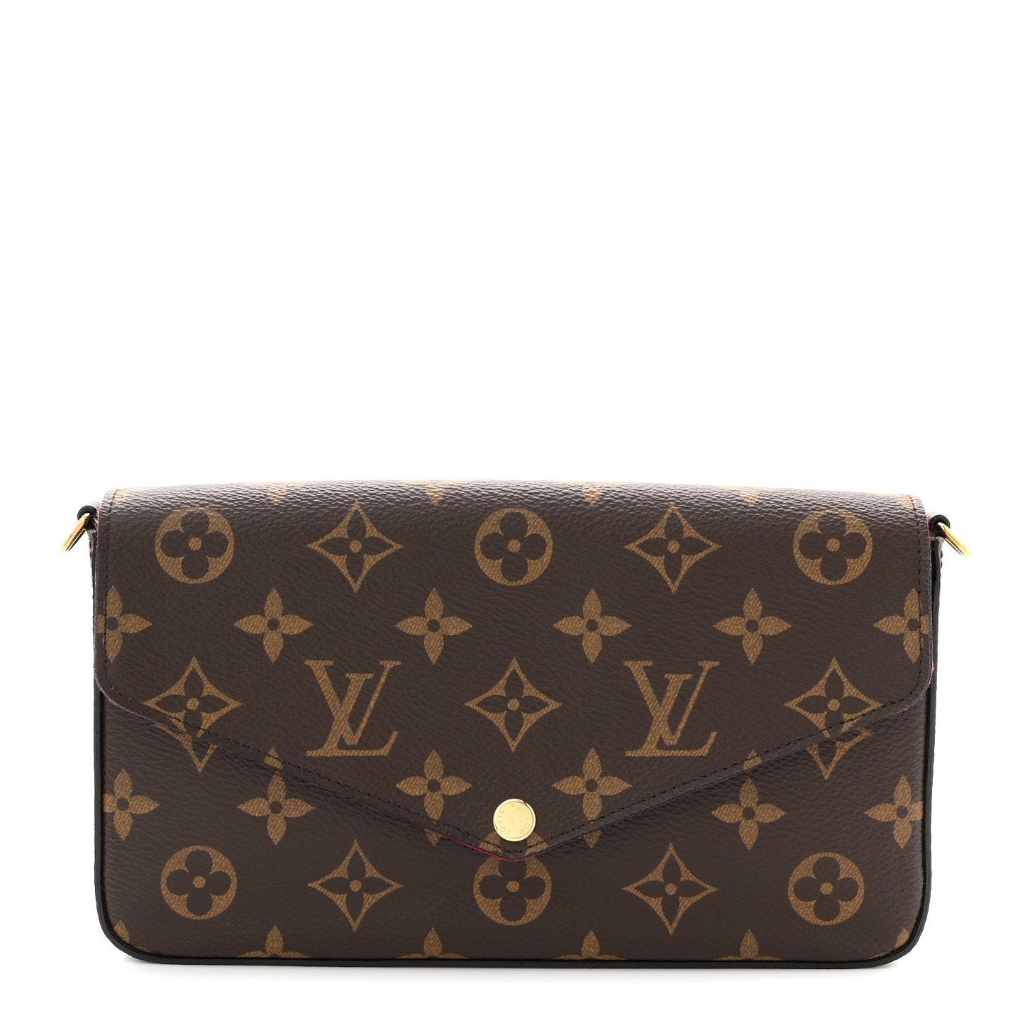 Monogram Pochette Felicie Chain Wallet Fuchsia