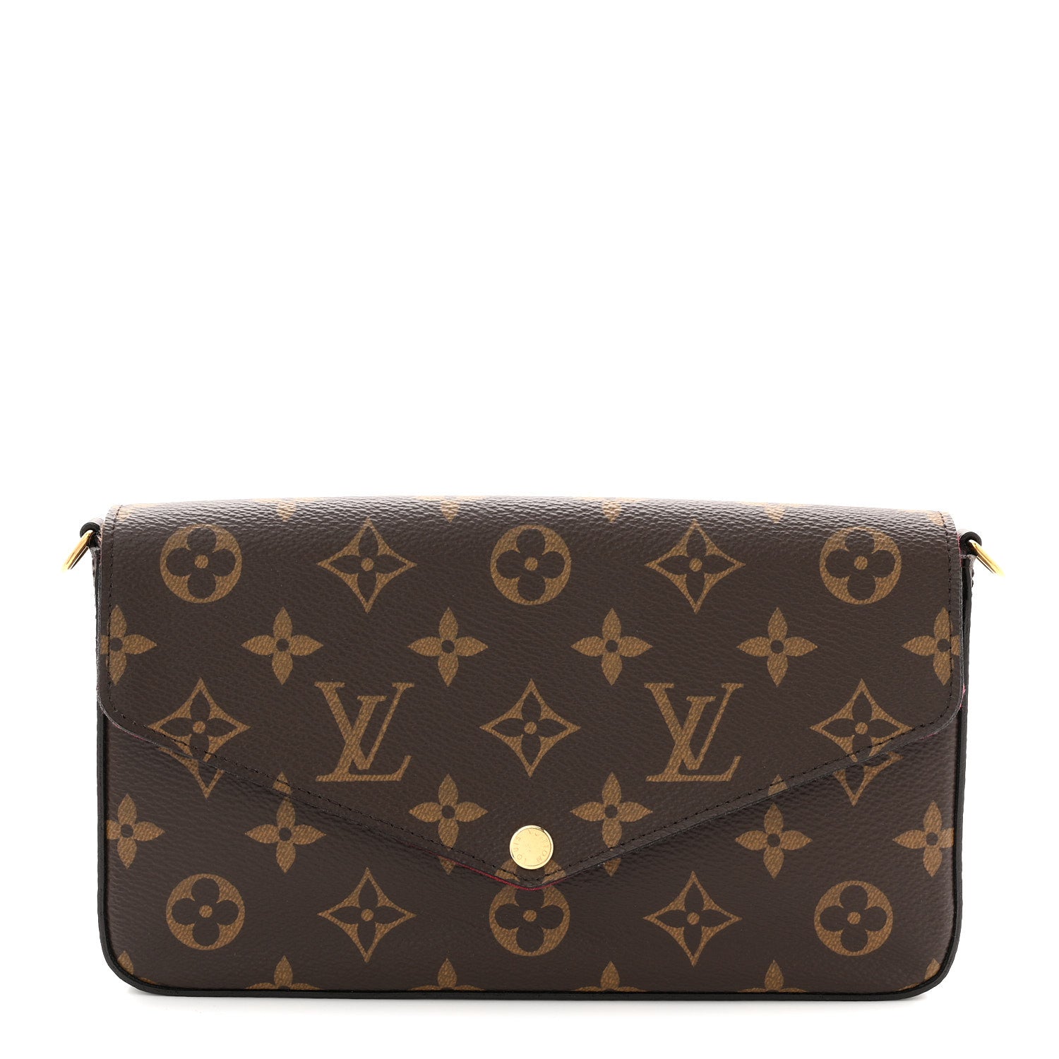 Louis Vuitton Monogram Pochette Felicie Chain Wallet Fuchsia 1 of 12