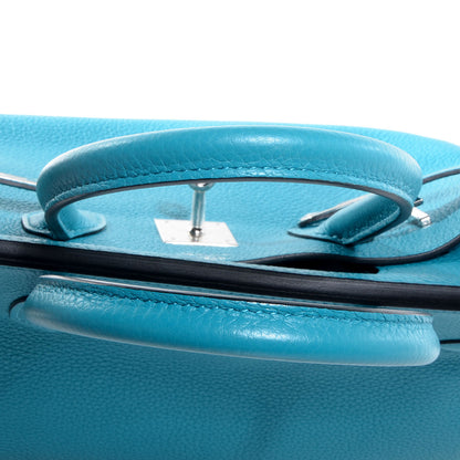 Hermes Taurillon Clemence Birkin 30 Turquoise 6 of 17