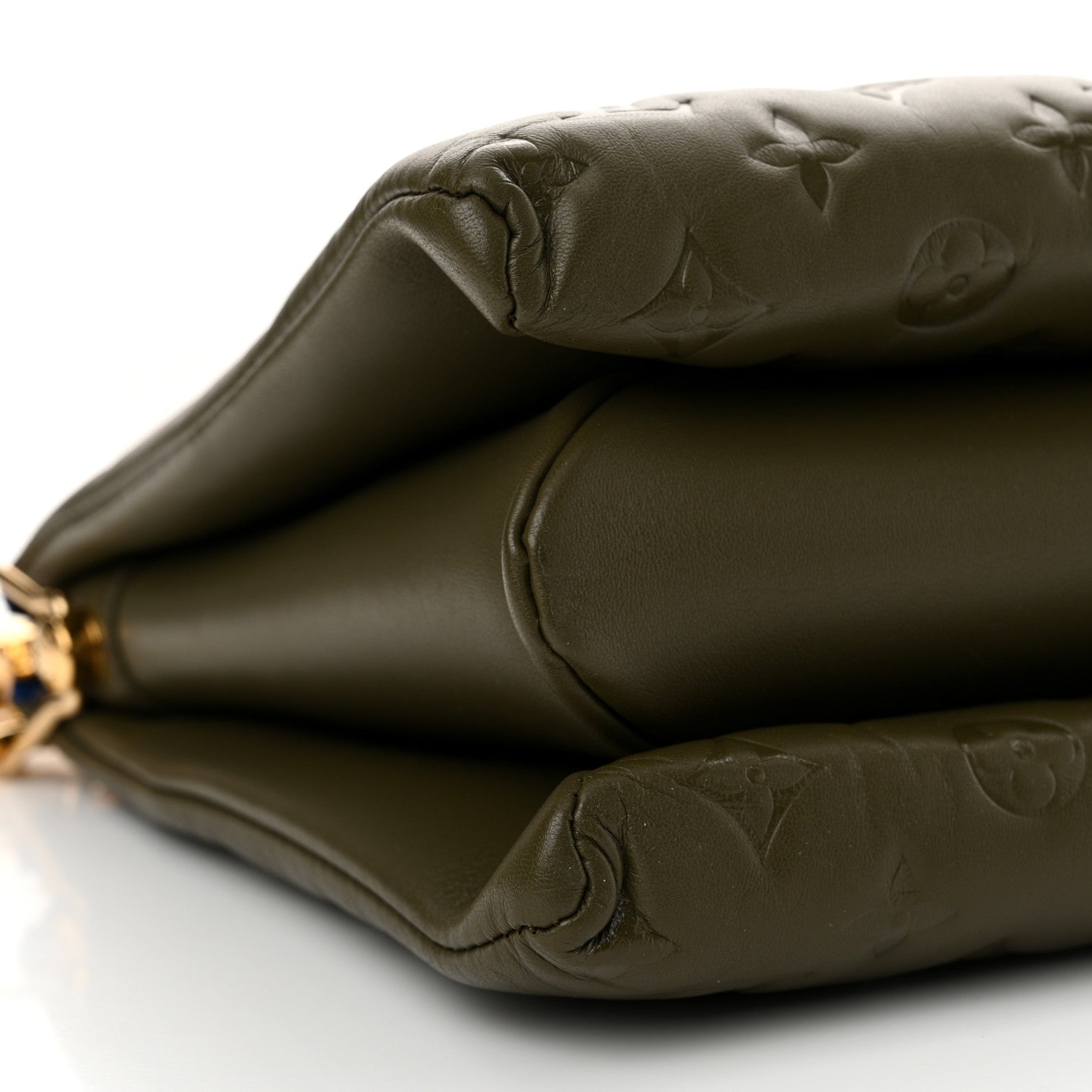 Louis Vuitton Lambskin Embossed Monogram Coussin MM Khaki 8 of 9