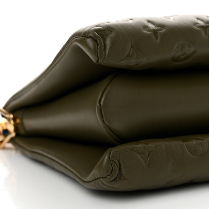 Louis Vuitton Lambskin Embossed Monogram Coussin MM Khaki 8 of 9