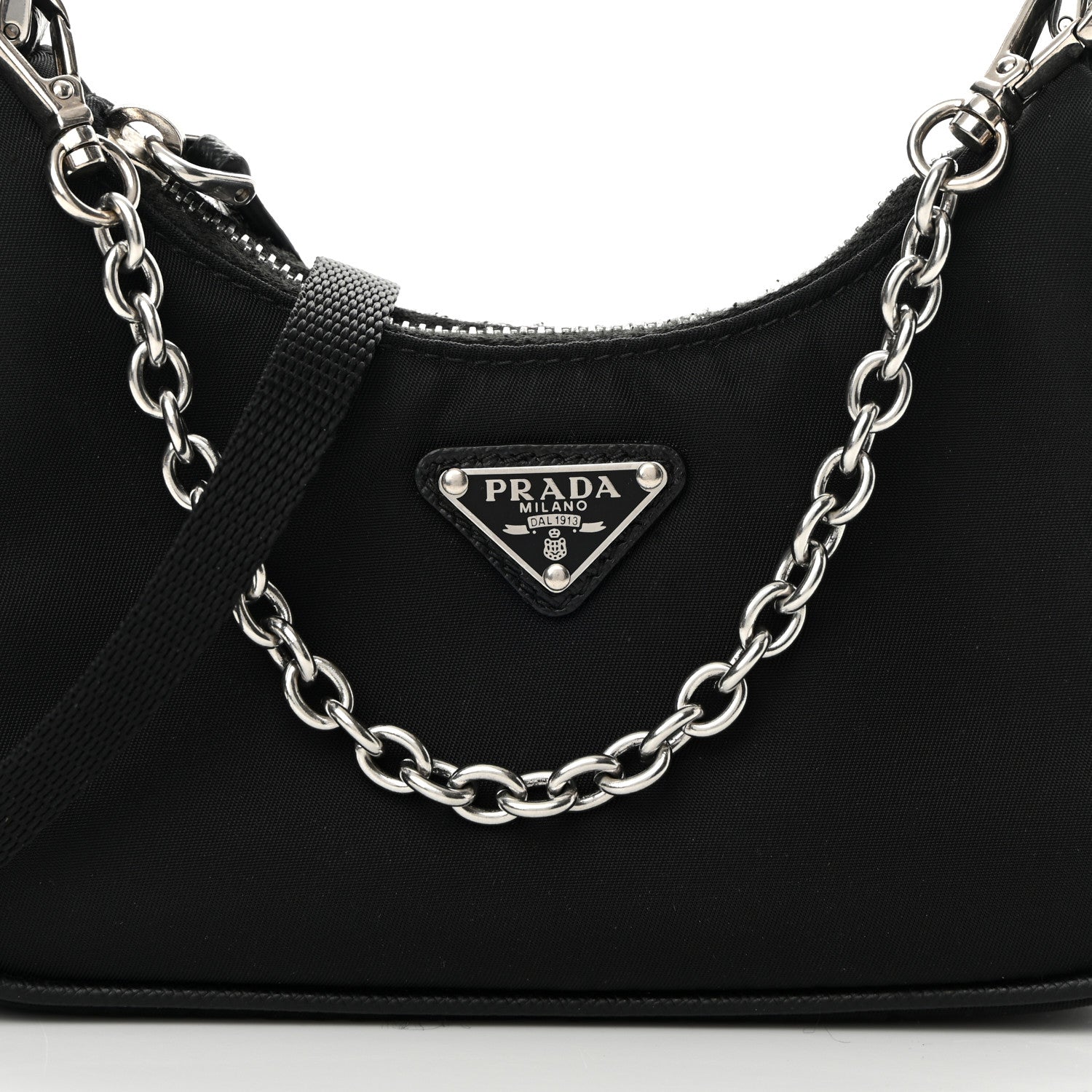 Prada Tessuto Nylon Mini Re-Edition 2000 Shoulder Bag Black 8 of 14