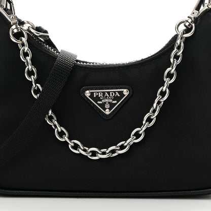 Prada Tessuto Nylon Mini Re-Edition 2000 Shoulder Bag Black 8 of 14