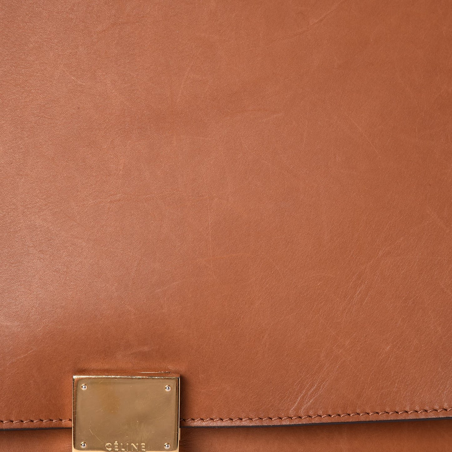 Natural Calfskin Suede Medium Trapeze Tan