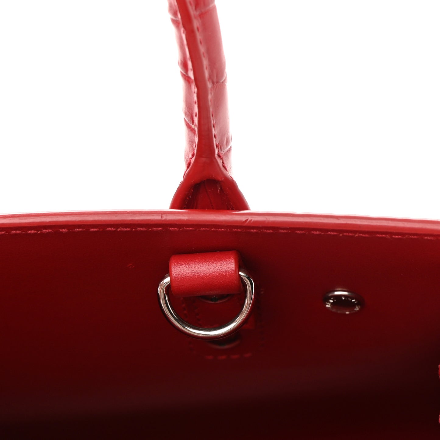 Calfskin Crocodile Embossed Nano Sac De Jour Red