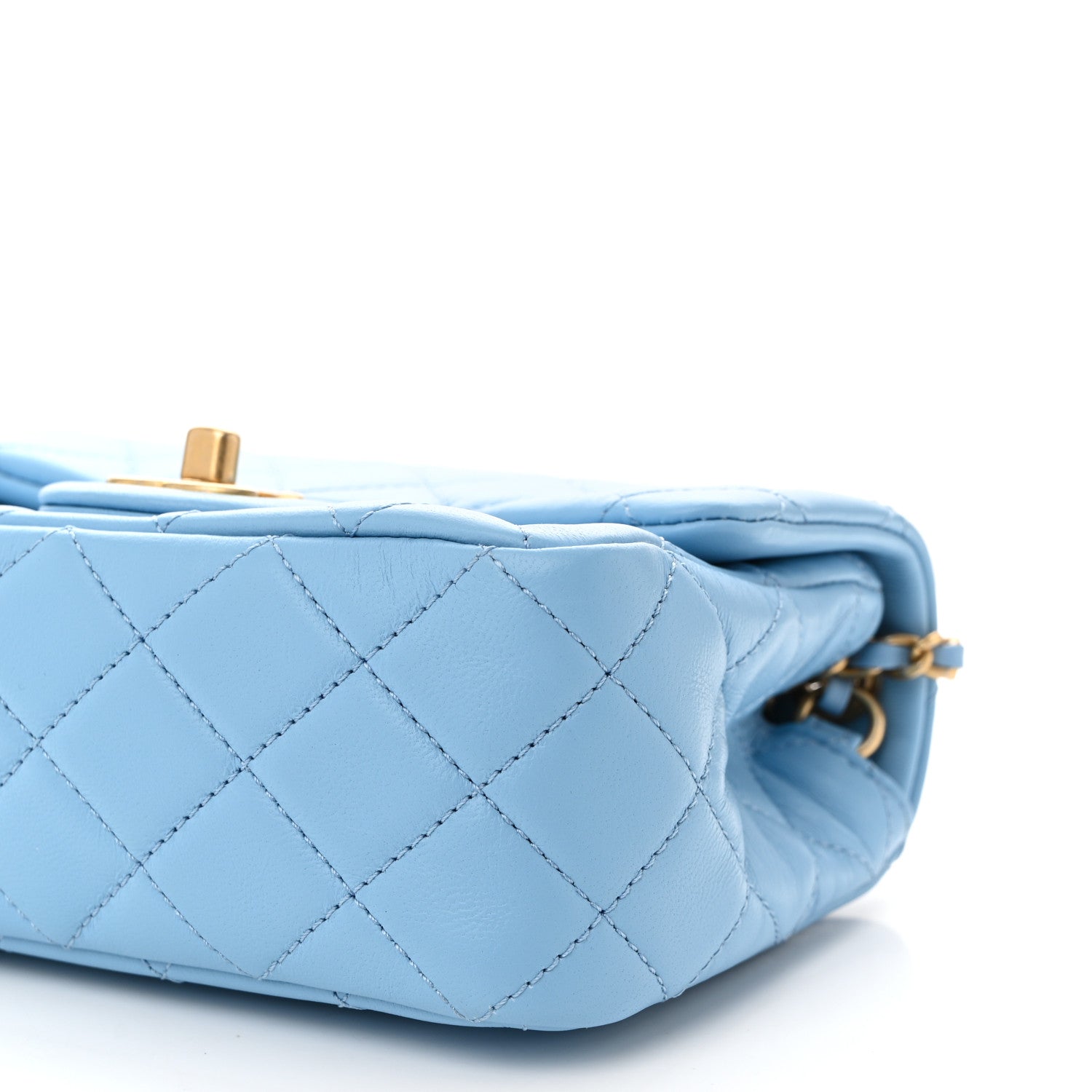Chanel Lambskin Quilted Mini Pearl Crush Flap Light Blue 10 of 12