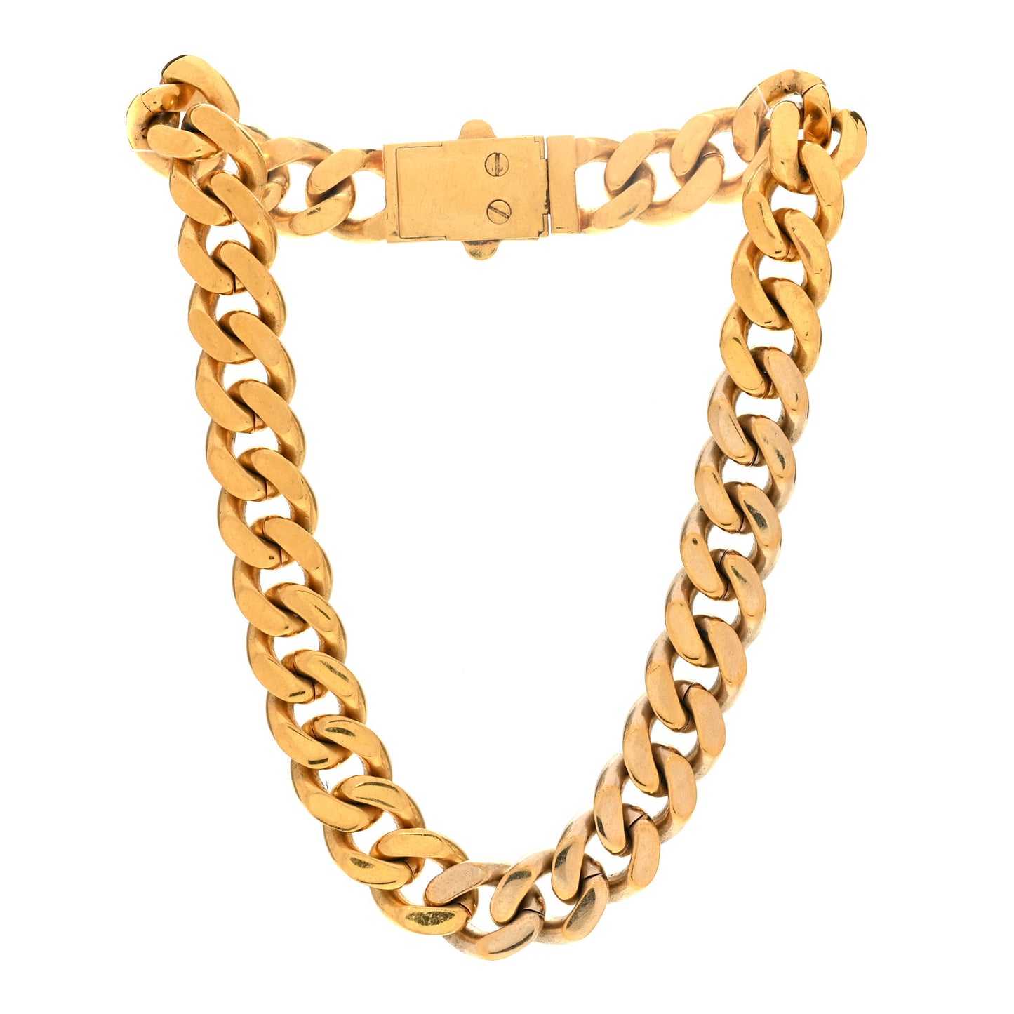 Metal Curb Chain Necklace Gold