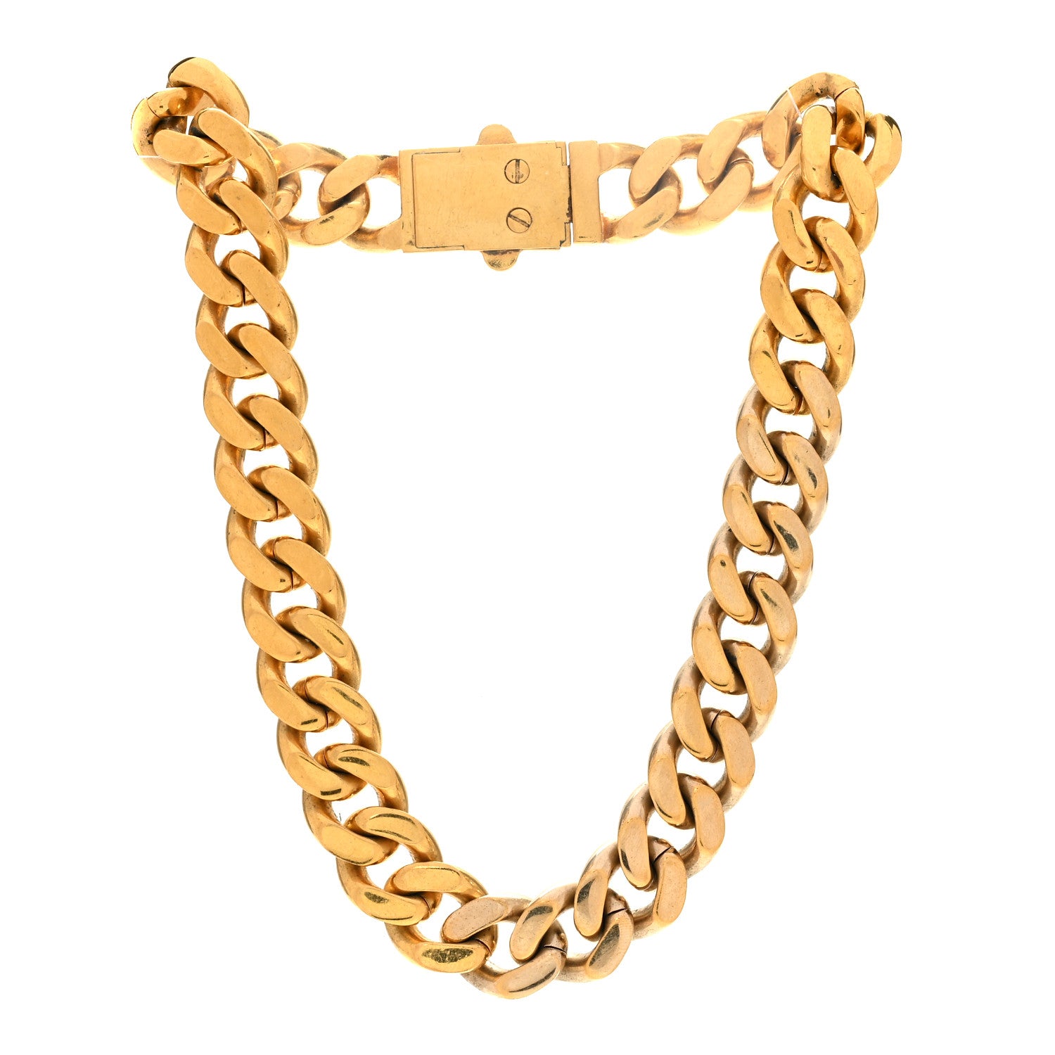 Saint Laurent Metal Curb Chain Necklace Gold 3 of 5