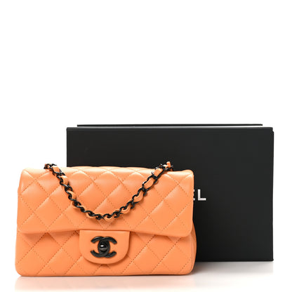 Chanel Lambskin Quilted Mini Rectangular Flap Orange 11 of 11