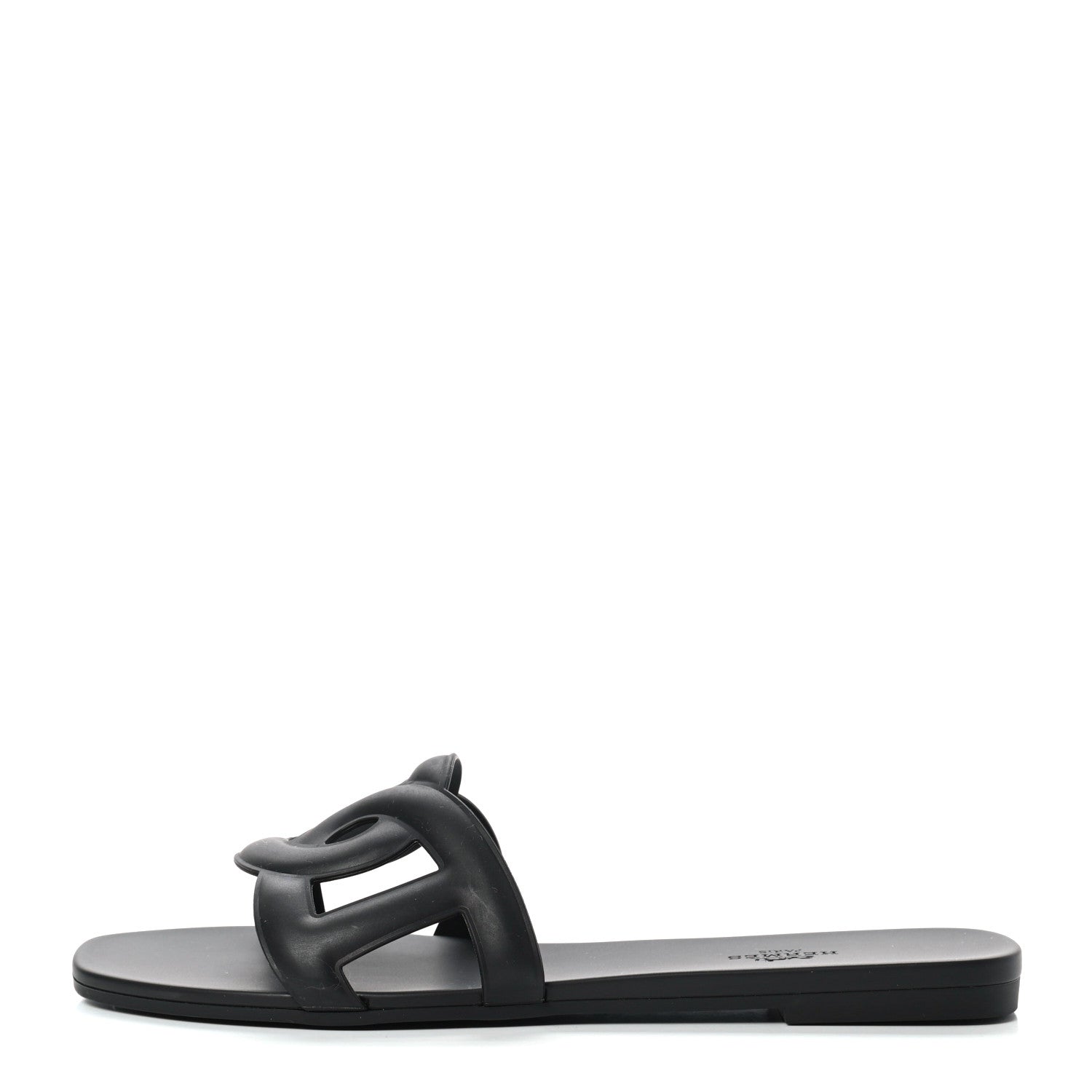Hermes Rubber Aloha Sandals 40 Black 1 of 7