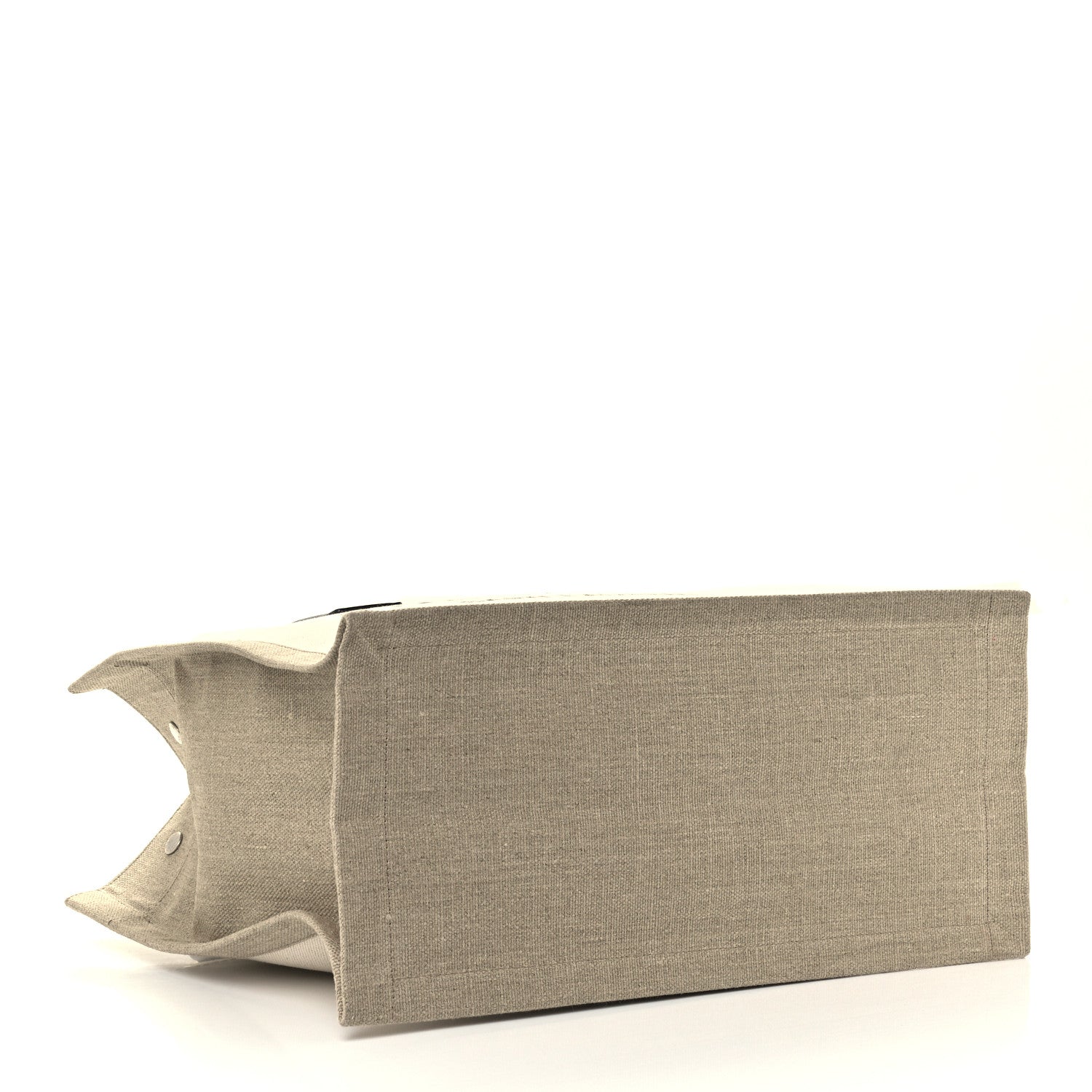Saint Laurent Linen Calfskin Small Rive Gauche Tote Greggio Natural 4 of 10