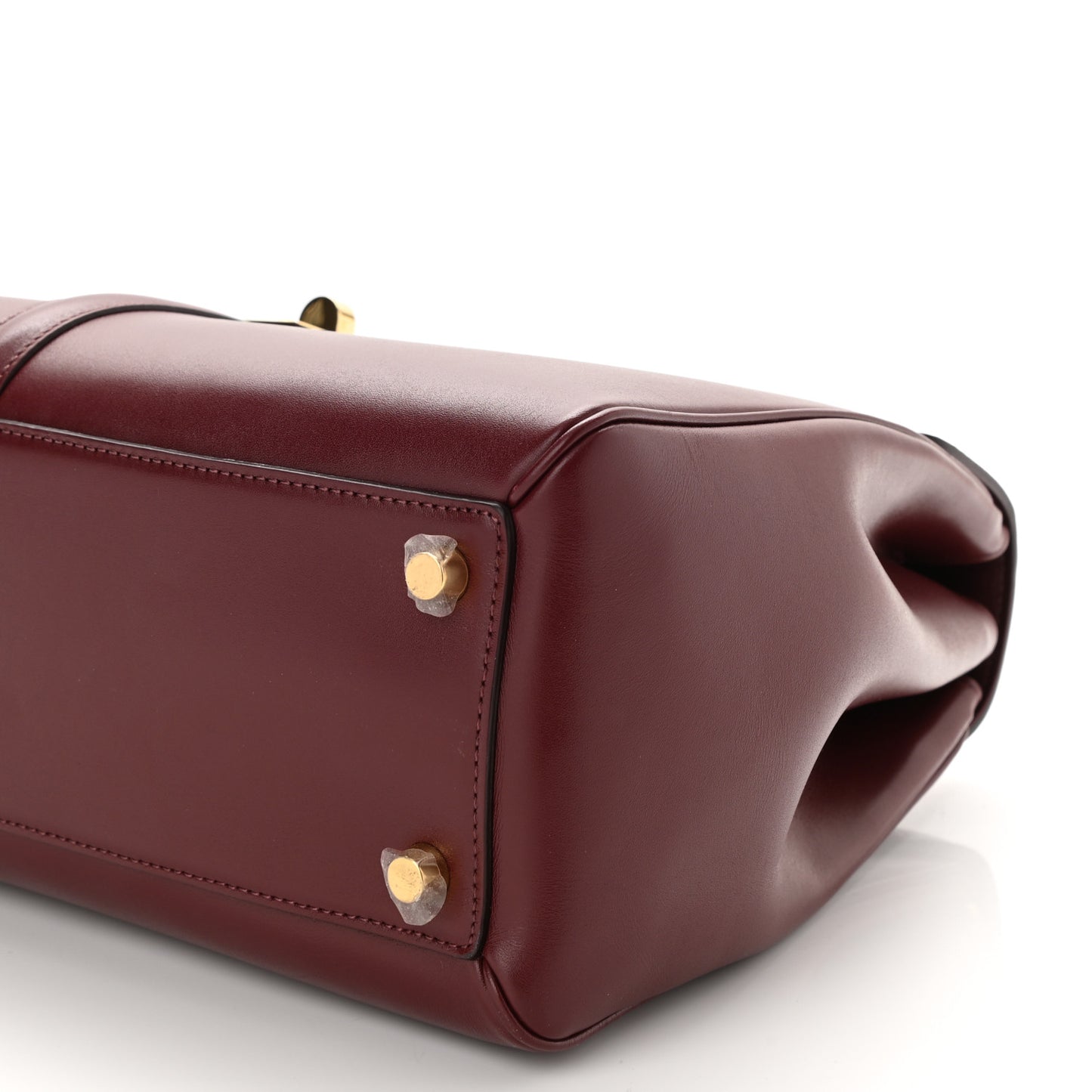 Satinated Calfskin Medium 16 Top Handle Bag Light Burgundy