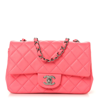 Chanel Lambskin Quilted Mini Rectangular Flap Pink 1 of 10