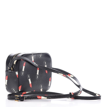 Saint Laurent Calfskin Lipstick Print Small Monogram Camera Bag Black 3 of 9