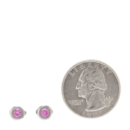 Tiffany Sterling Silver Pink Sapphire Elsa Peretti Color By The Yard Earrings 2 of 5
