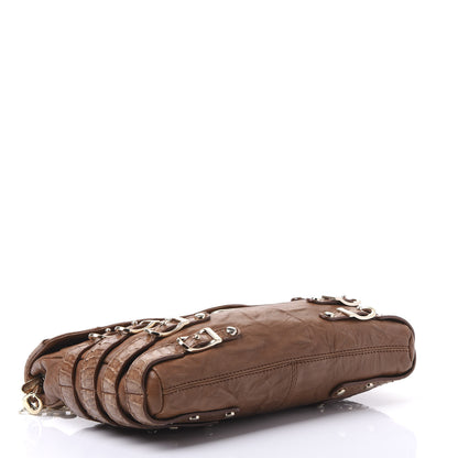Jimmy Choo Lambskin Elaphe Snakeskin Brix Convertible Clutch Brown 3 of 8