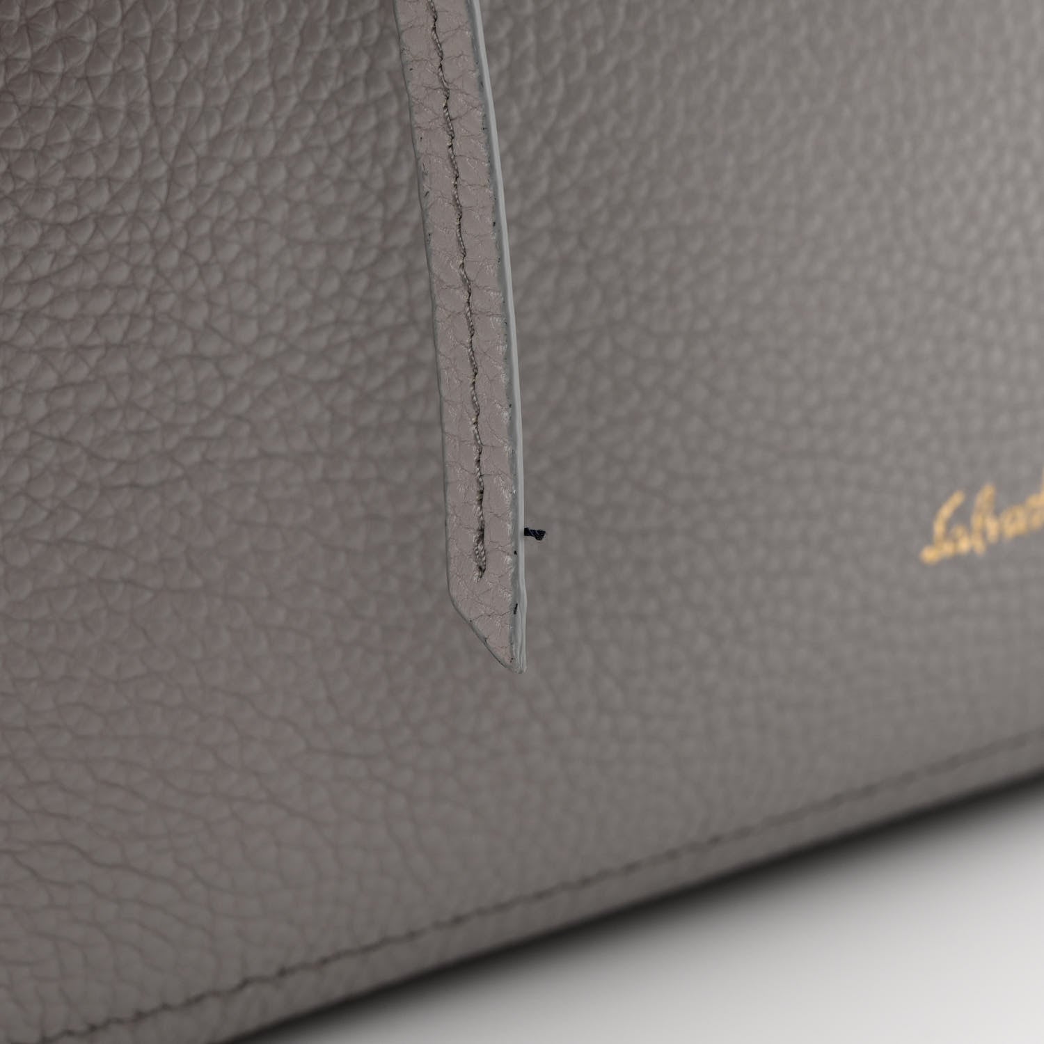 Salvatore Ferragamo Hammered Calfskin Double Handle Medium Amy Tote Grey Navy 14 of 14