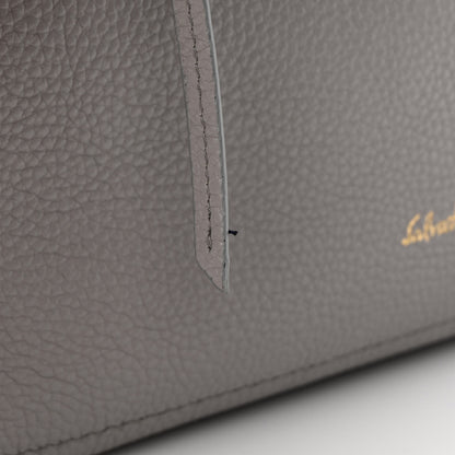 Salvatore Ferragamo Hammered Calfskin Double Handle Medium Amy Tote Grey Navy 14 of 14