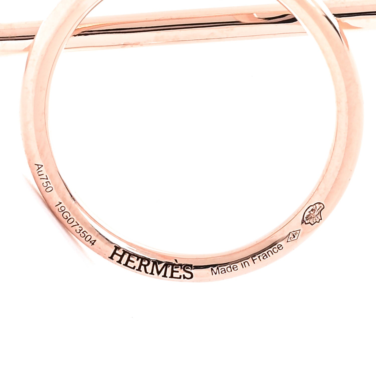 Hermes 18K Rose Gold MM Echappee Earrings 5 of 6