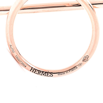 Hermes 18K Rose Gold MM Echappee Earrings 5 of 6