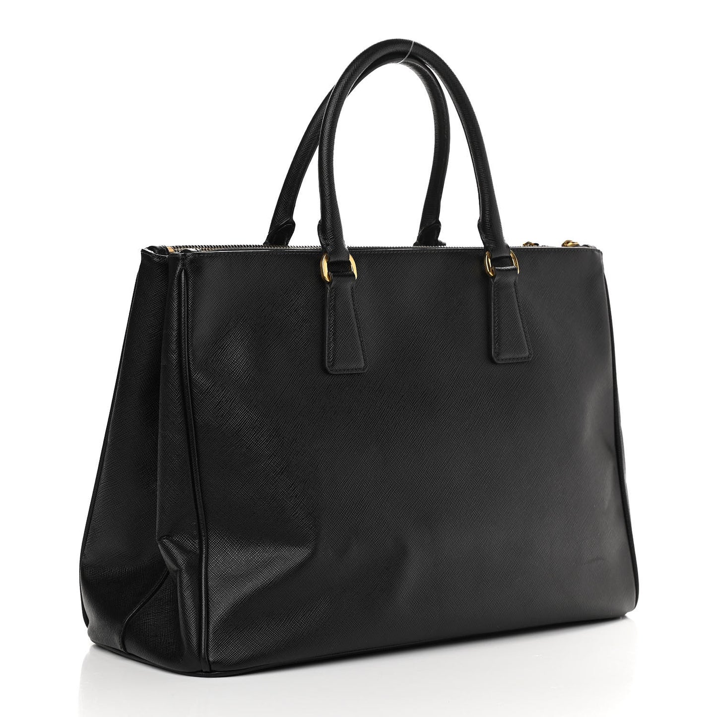 Saffiano Large Galleria Double Zip Tote Black