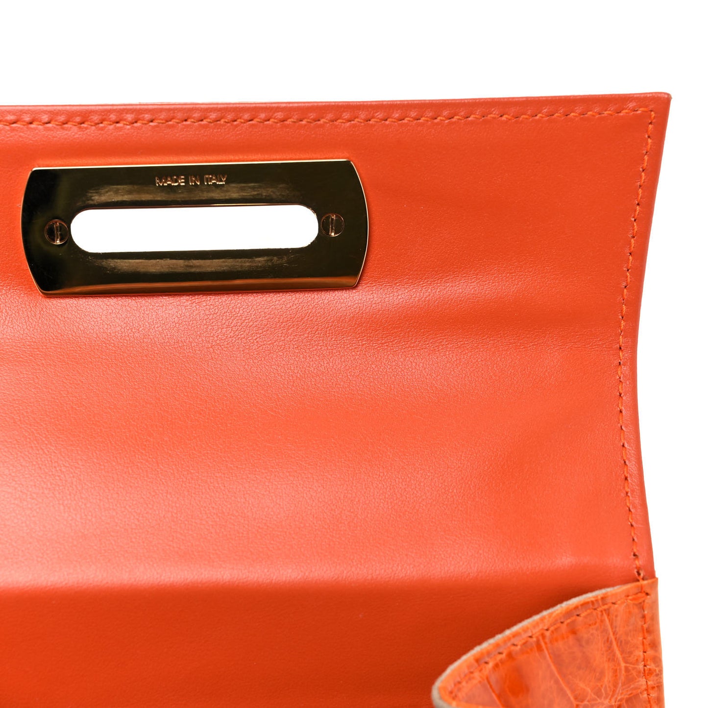 Crocodile Gancini 2-Way Top Handle Bag Orange