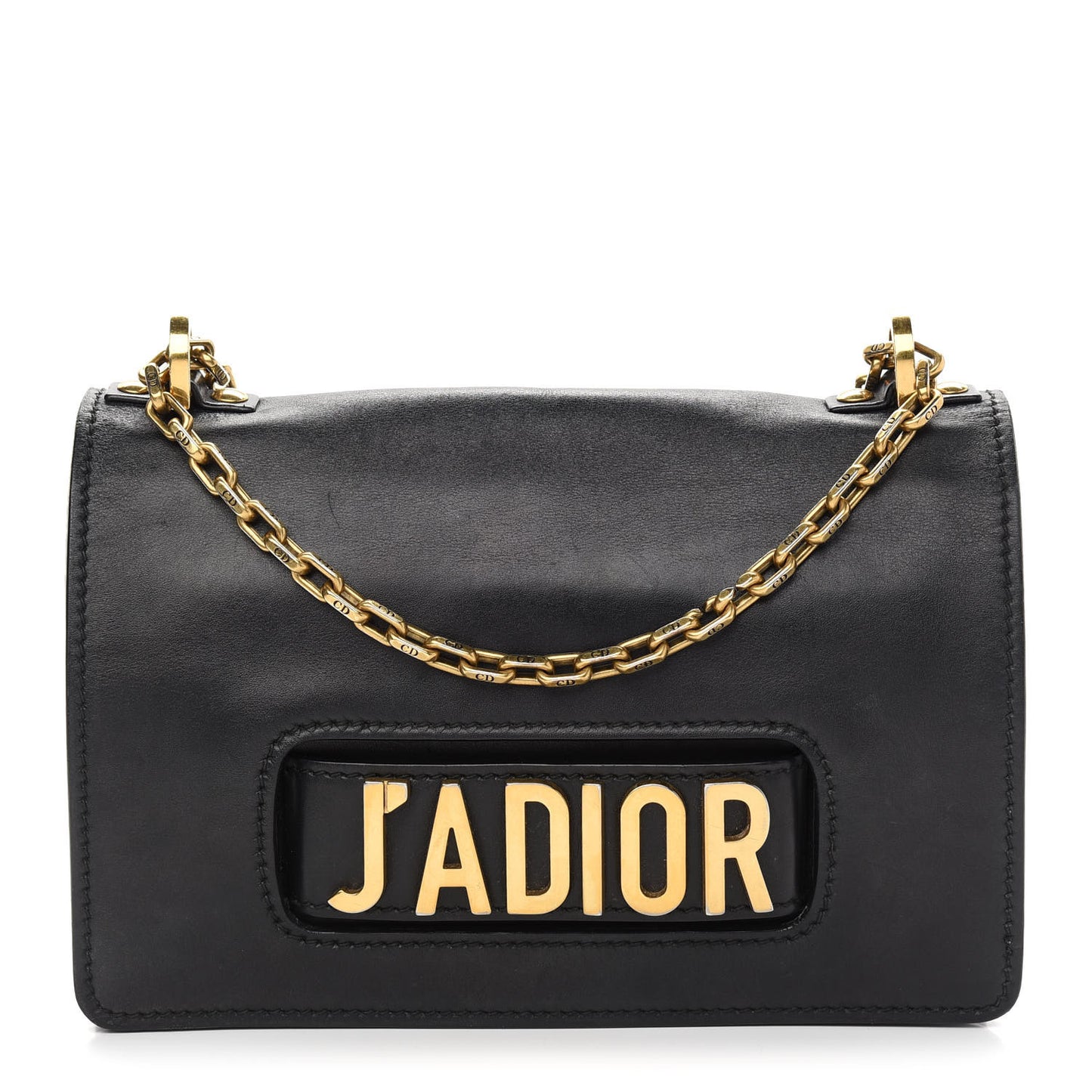 Calfskin J'Adior Chain Flap Bag Black