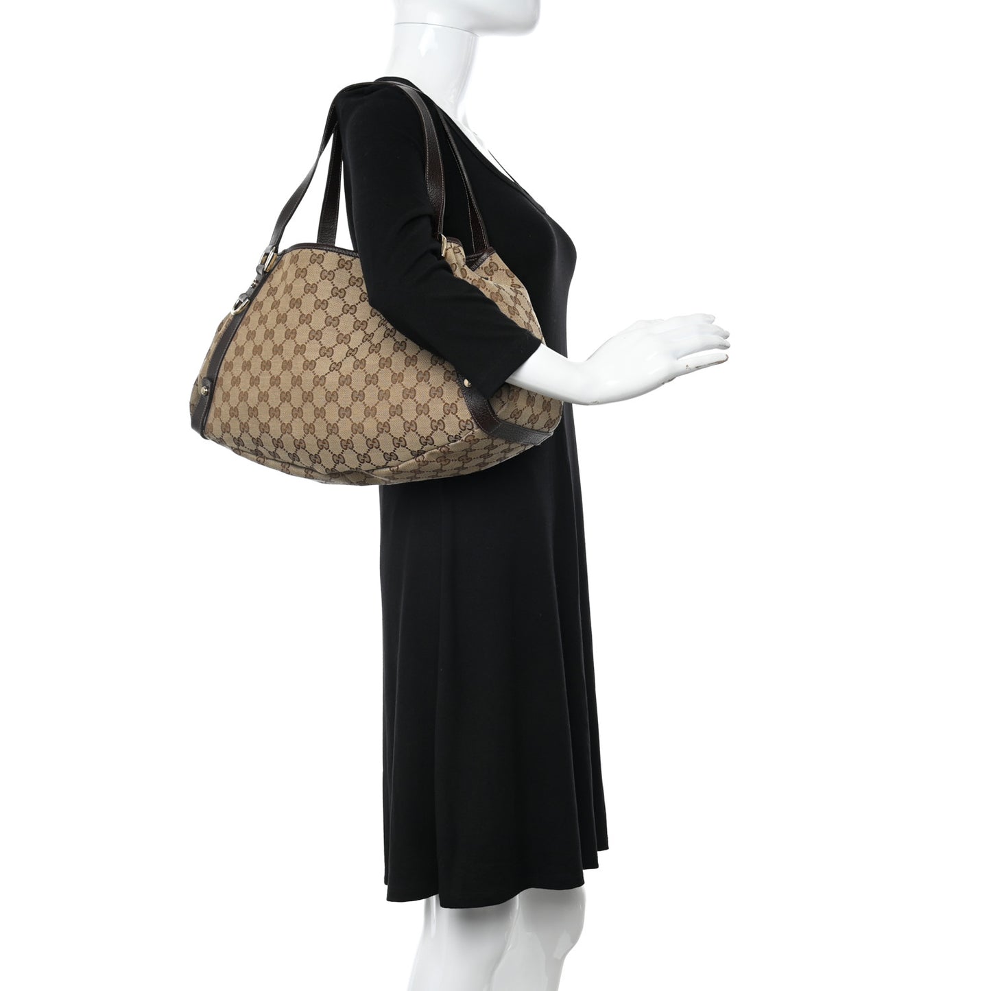 Monogram Medium Abbey Shoulder Bag Dark Brown