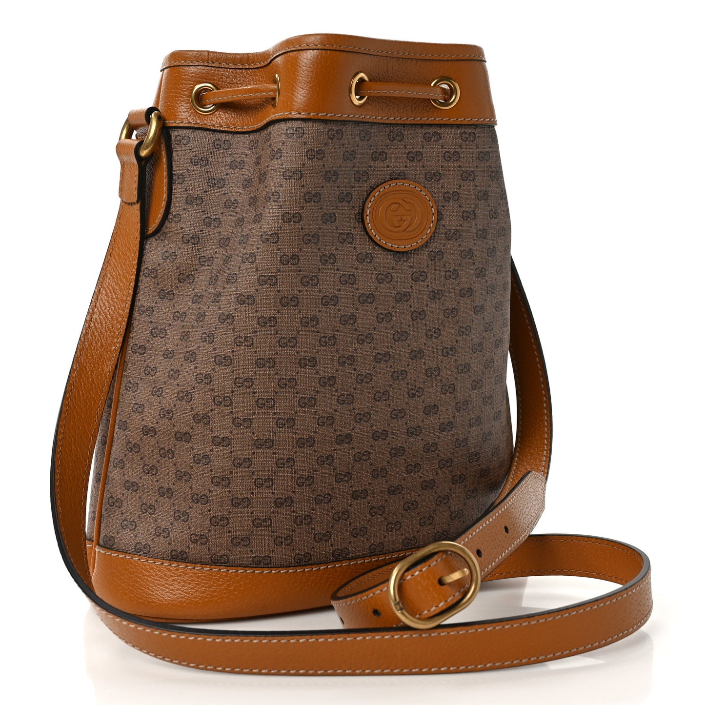 X DISNEY Mini Vintage GG Supreme Monogram Bucket Bag Beige Vintage Sun Oil