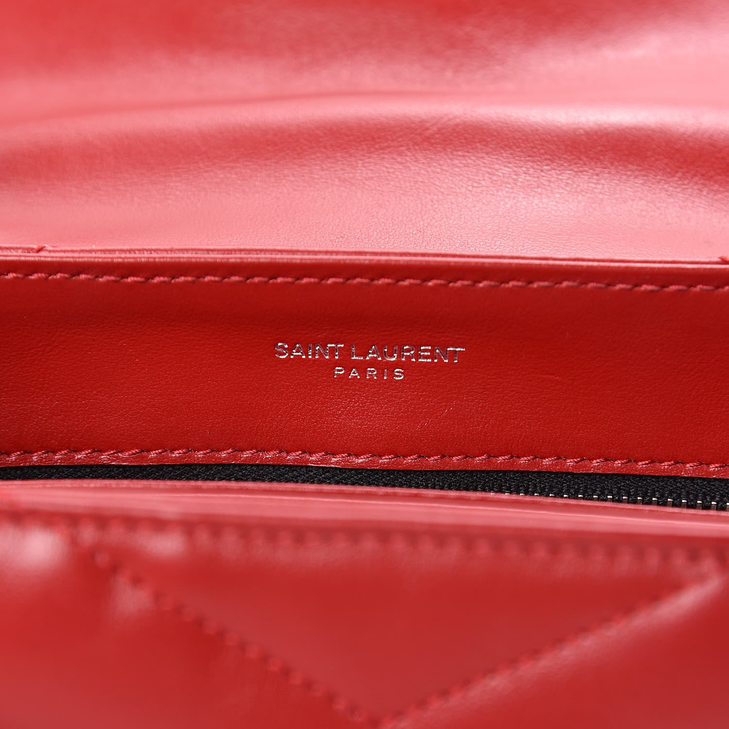 Saint Laurent Calfskin Y Quilted Monogram Toy Loulou Crossbody Bag Red 6 of 12
