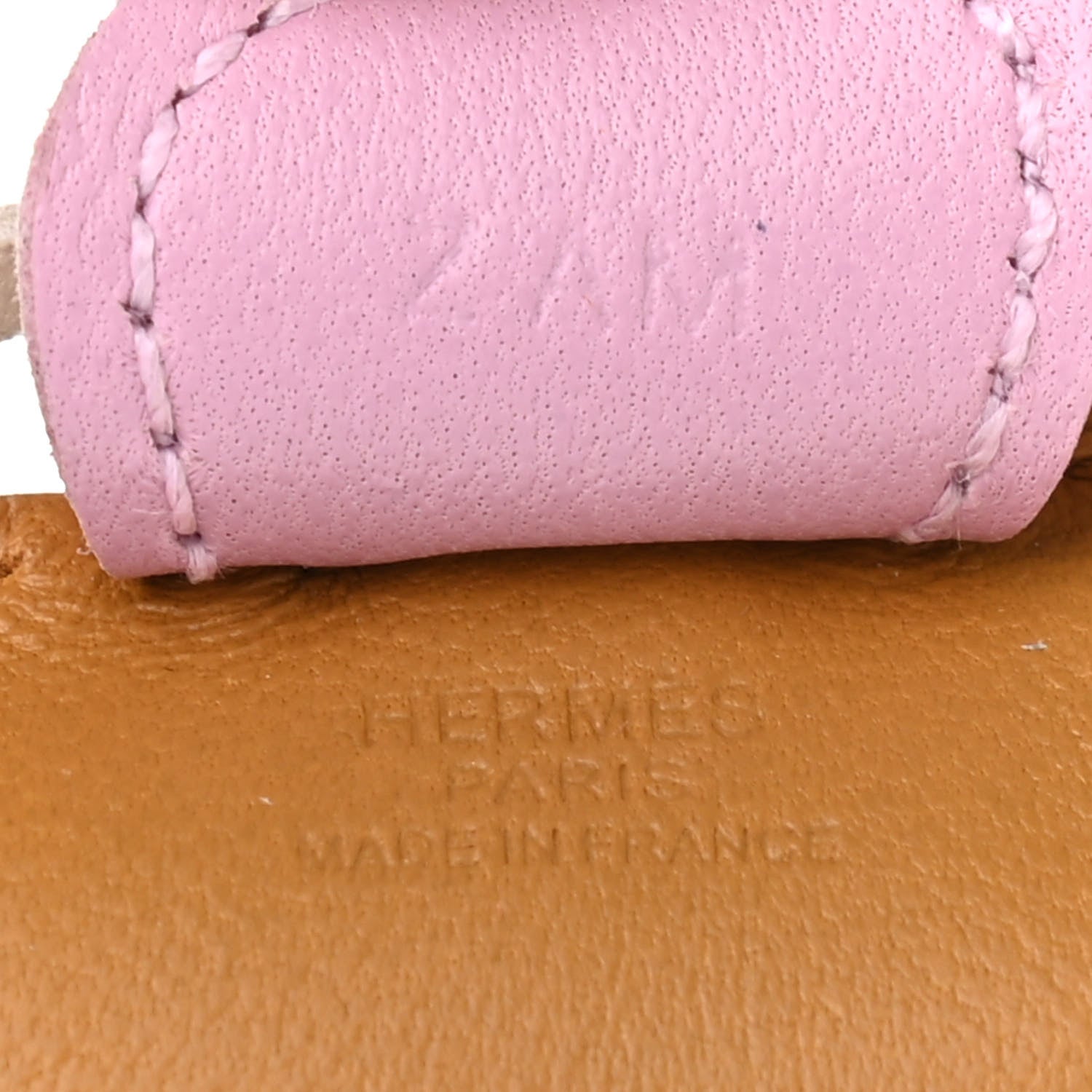 Hermes Milo Lambskin Grigri Rodeo Horse Bag Charm PM Sesame Mauve Sylvestre Craie 3 of 3