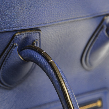 Celine Drummed Calfskin Mini Luggage Indigo 13 of 13