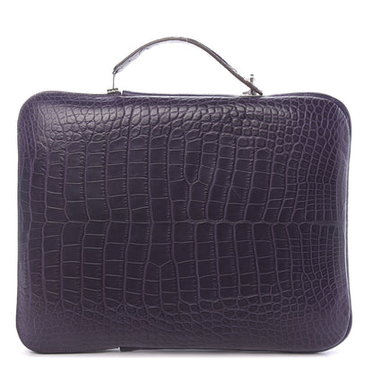 Hermes Matte Alligator Petit H Laptop Case Amethyst 1 of 10