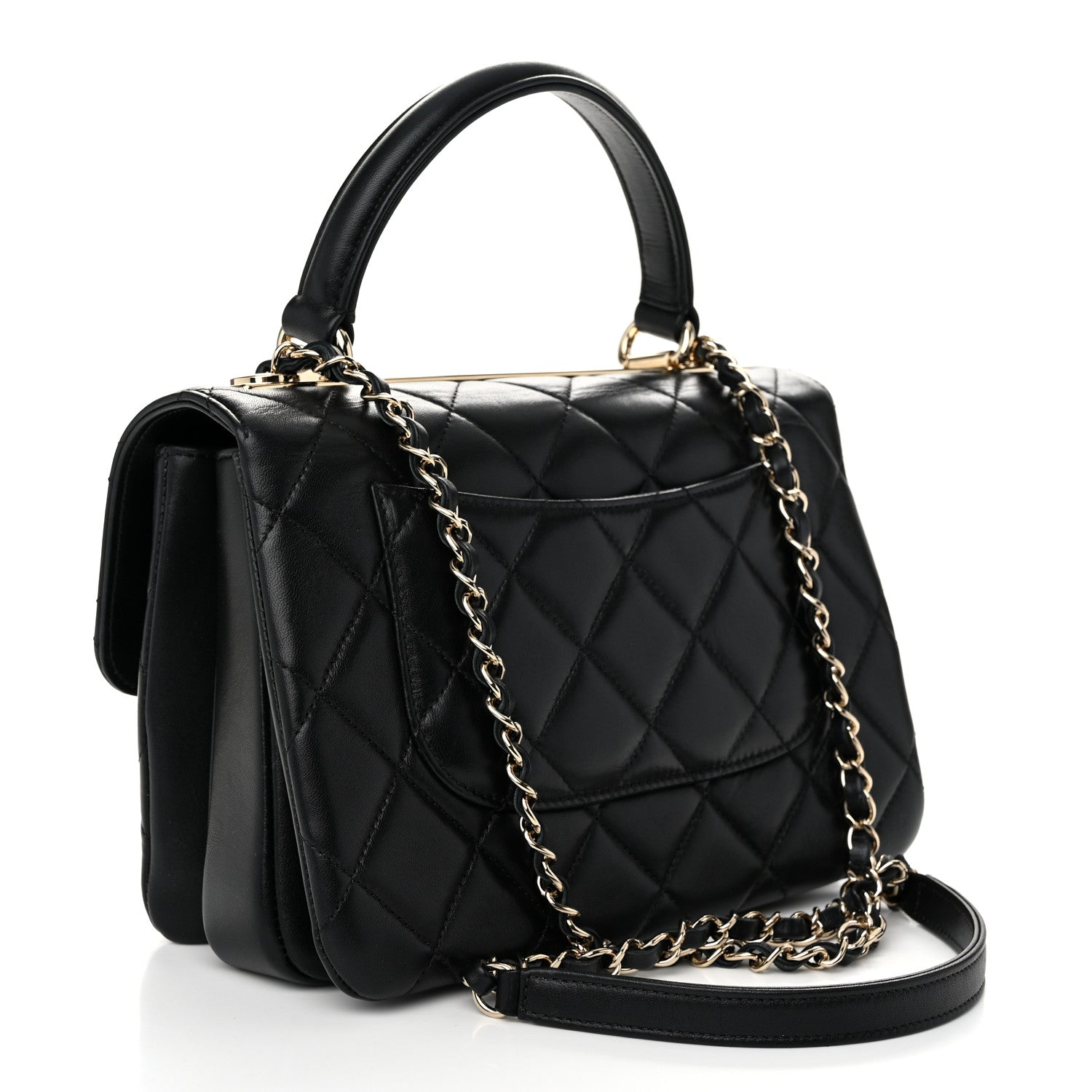 Chanel Lambskin Quilted Small Trendy CC Dual Handle Flap Bag Black 3 of 11