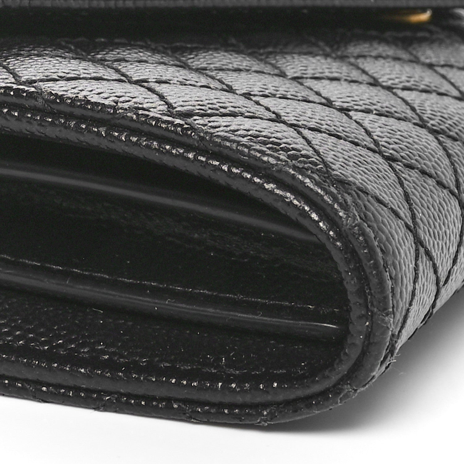 Saint Laurent Grain De Poudre Mixed Matelasse Triquilt Large Monogram Wallet Black 8 of 9