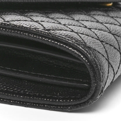 Saint Laurent Grain De Poudre Mixed Matelasse Triquilt Large Monogram Wallet Black 8 of 9