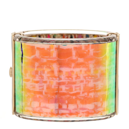 Chanel Iridescent Resin Tweed Effect CC Cuff 3 of 5