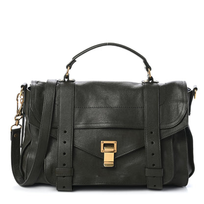 Proenza Schouler Lambskin Medium PS1 Satchel Dark Olive 1 of 4