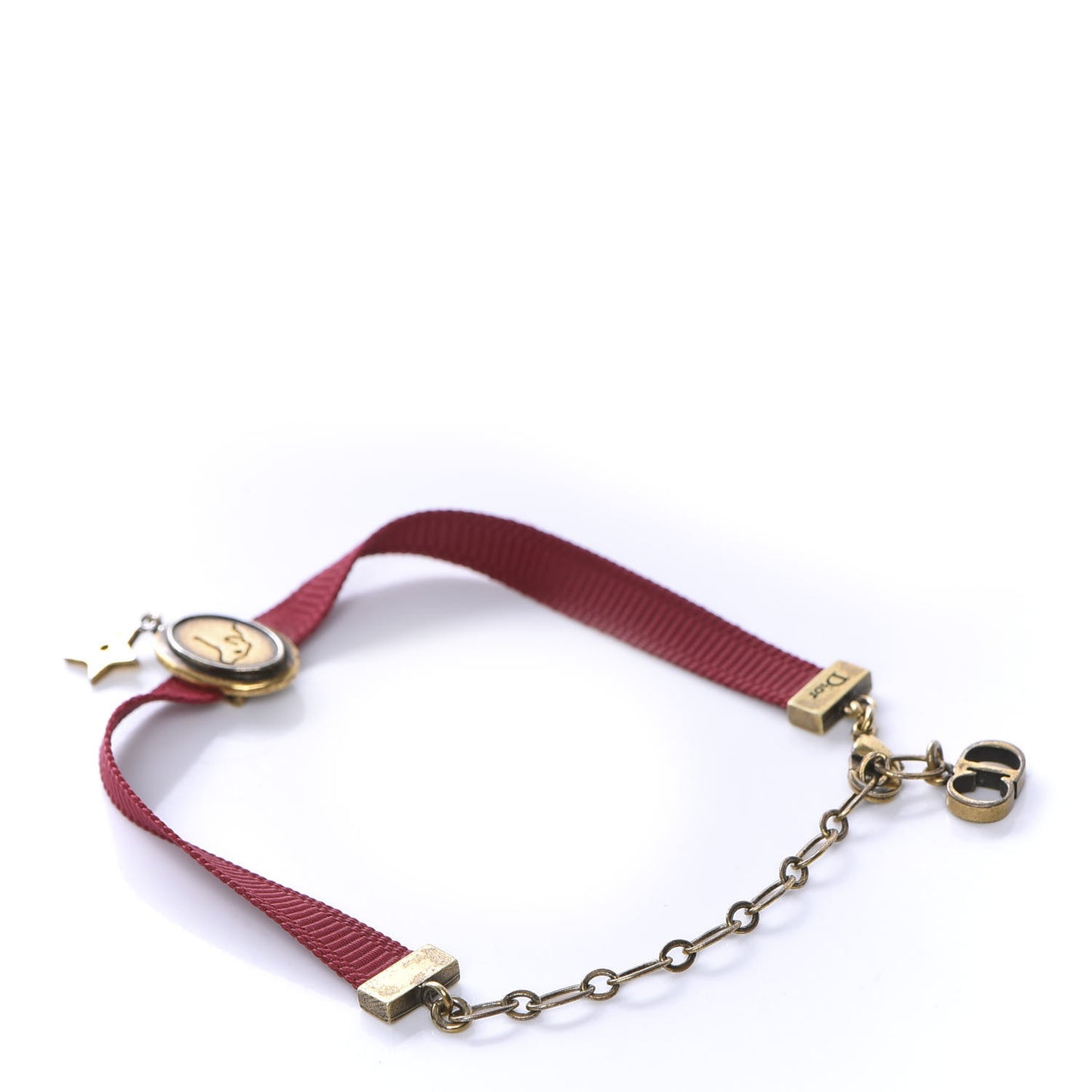 Grosgrain Ribbon Dog Star Bracelet Red