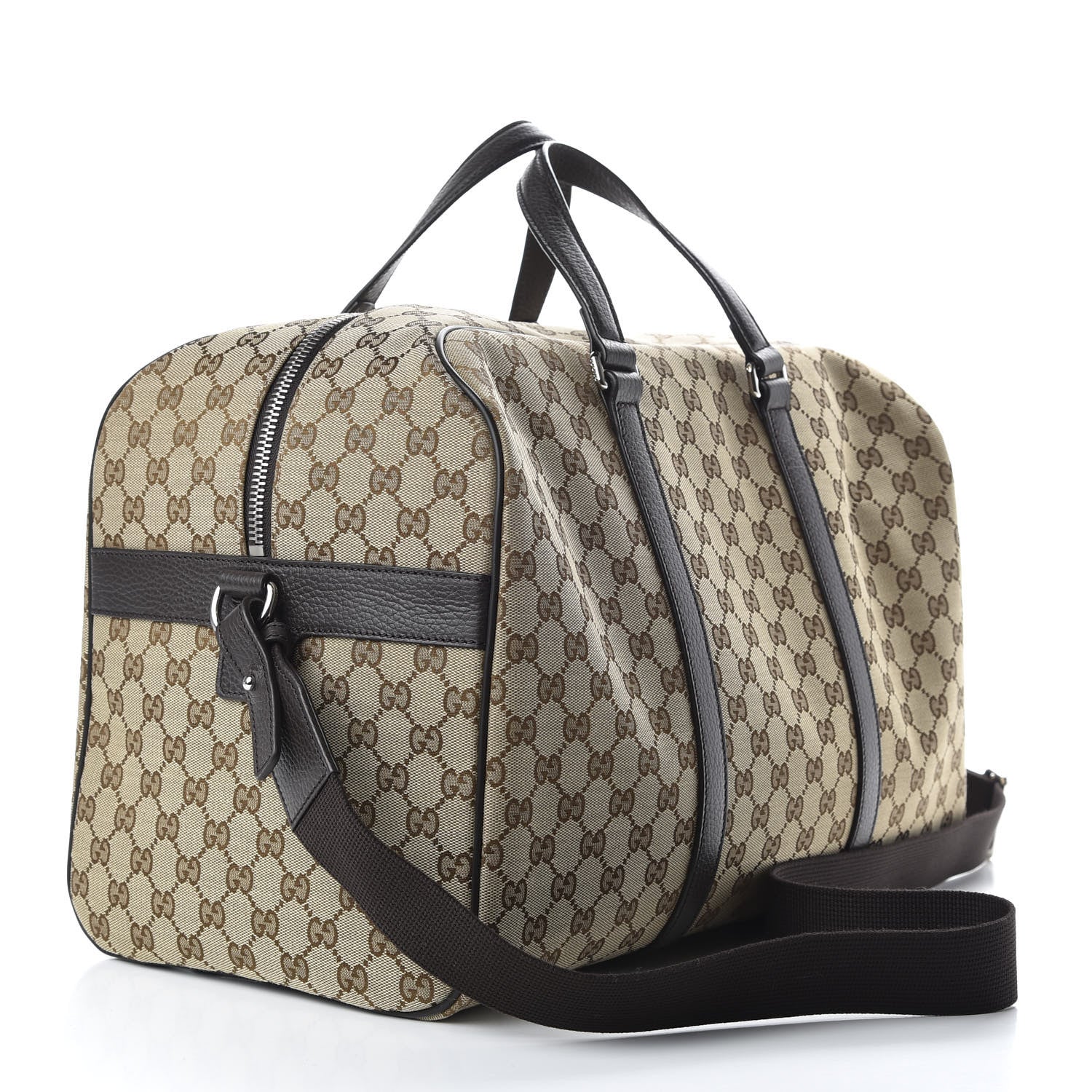 Gucci Monogram Dollar Calfskin Boston Duffle Bag Beige Ebony Testa di Moro Marrone Scuro 2 of 11