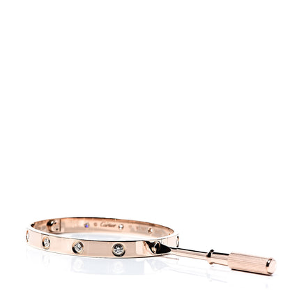 Cartier 18K Pink Gold 10 Diamond LOVE Bracelet 17 4 of 6