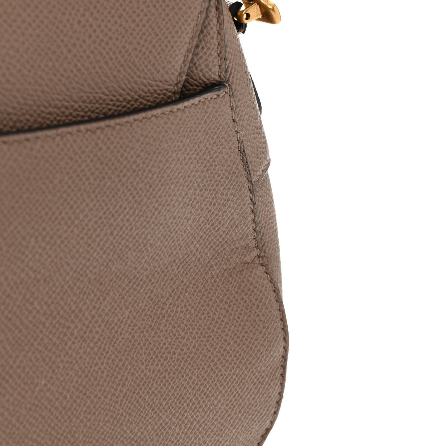 Grained Calfskin Saddle Bag Warm Taupe