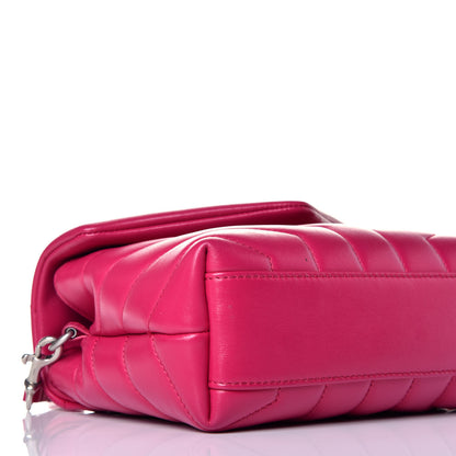 Saint Laurent Calfskin Y Quilted Monogram Toy Loulou Crossbody Bag Freesia 7 of 10