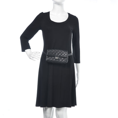 Chanel Grained Calfskin Quilted 2.55 Reissue Flap Belt Bag Clutch Black 2 of 17