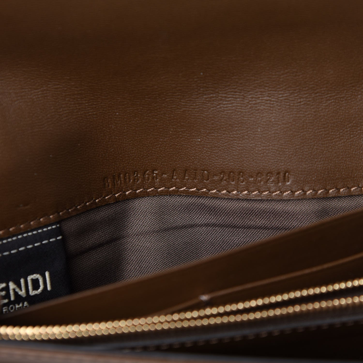 Fendi Nappa Matisse FF Embossed Continental Wallet On Chain Wood 9 of 13