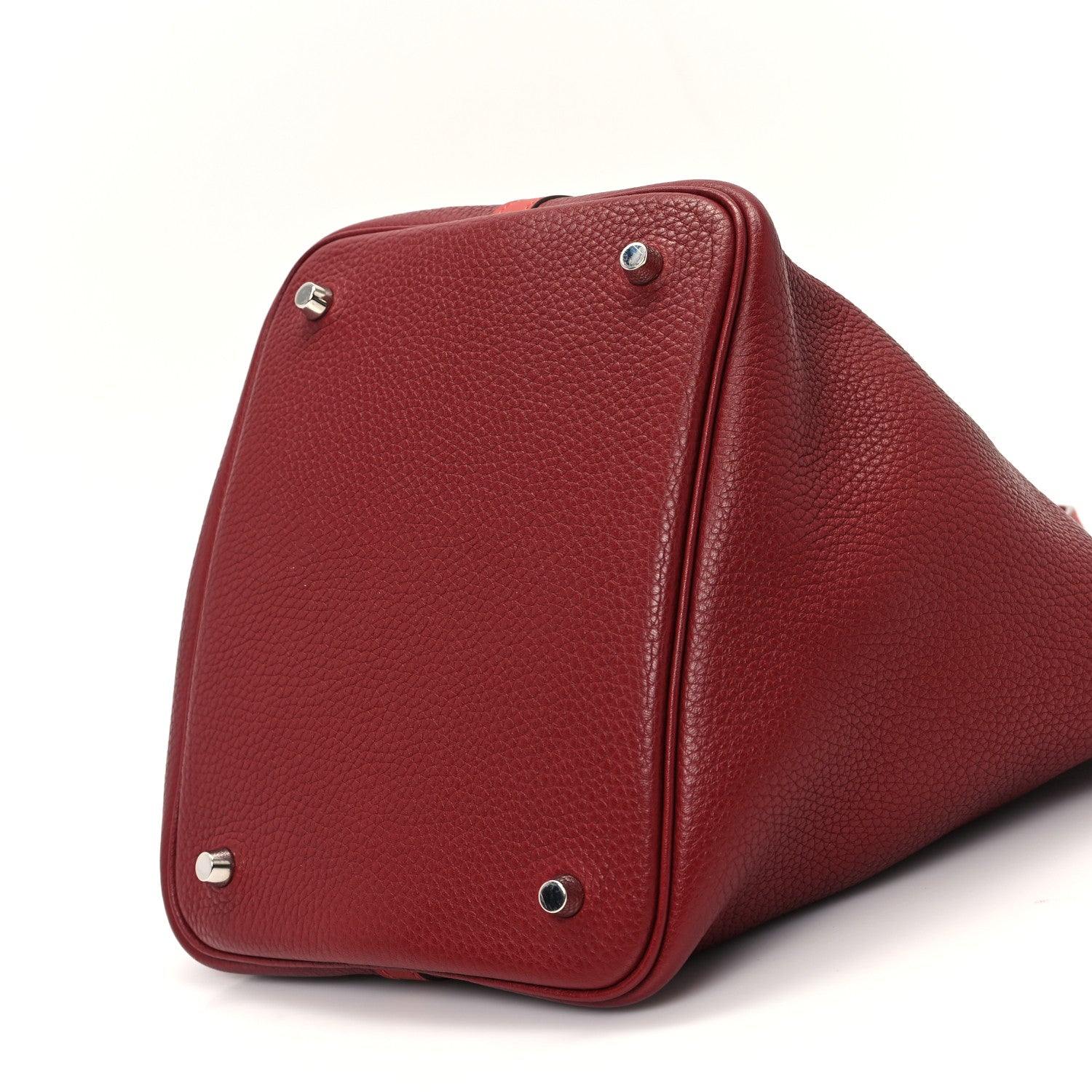 Hermes Taurillon Clemence Swift Picotin Lock 22 MM Rouge H Brique 10 of 11